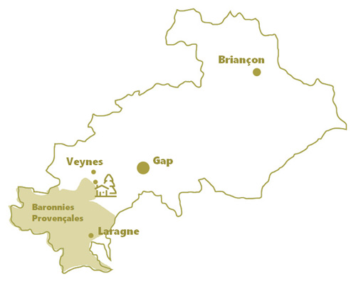 carte gite baronnies provencales hautes alpes